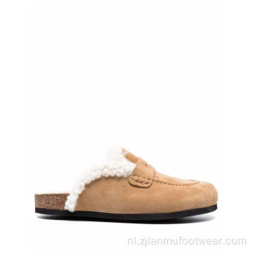 Met scheuren gevoerde suede kurk sandalen